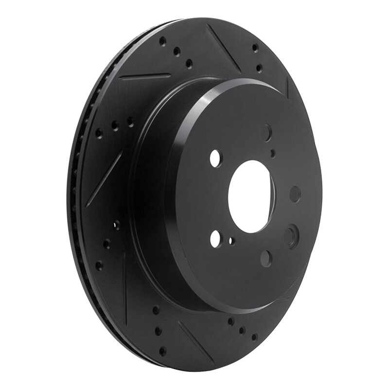 Lexus IS250 Brake Rotor (1) - Rear Right - R1 Concepts - Drilled & Slotted - Black - `06-`20